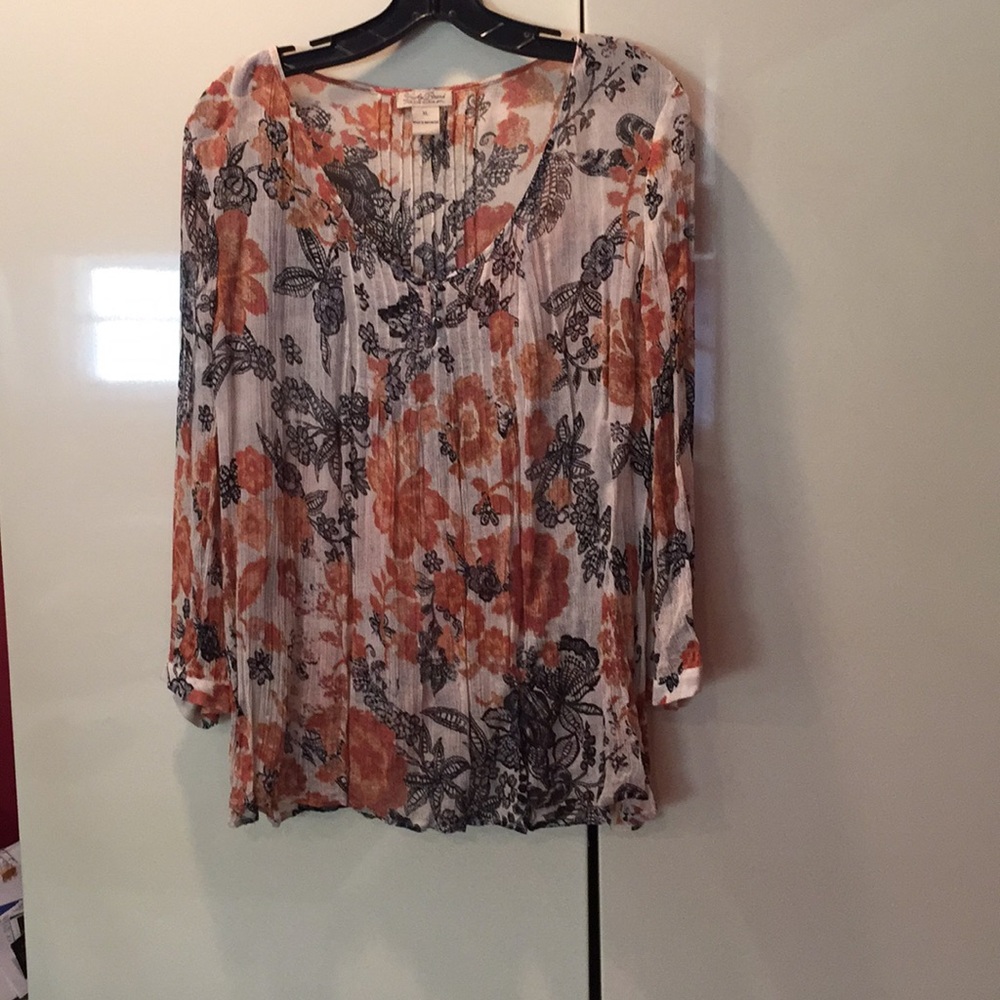 Beautiful print lucky brand blouse